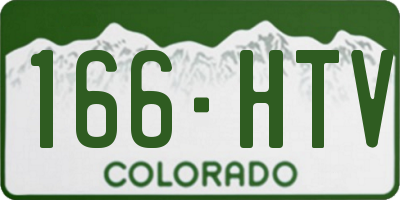 CO license plate 166HTV