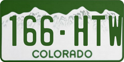 CO license plate 166HTW