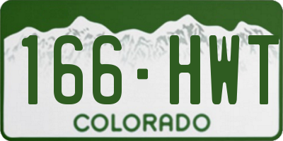 CO license plate 166HWT