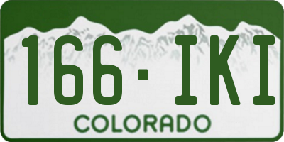 CO license plate 166IKI