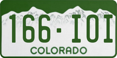 CO license plate 166IOI