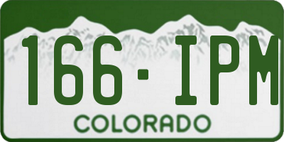 CO license plate 166IPM