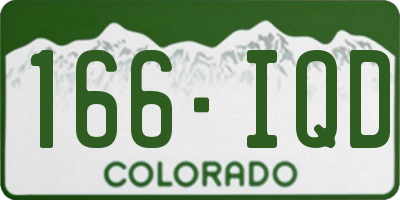 CO license plate 166IQD