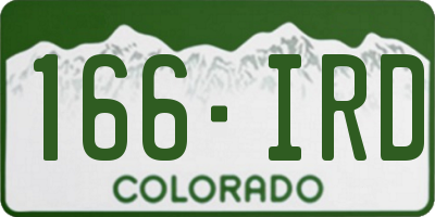 CO license plate 166IRD