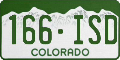 CO license plate 166ISD