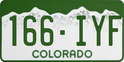 CO license plate 166IYF
