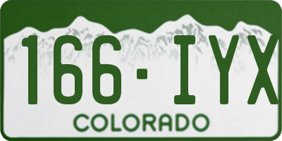 CO license plate 166IYX