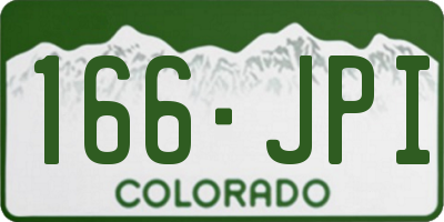 CO license plate 166JPI