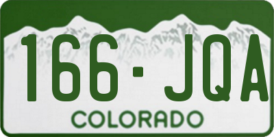 CO license plate 166JQA