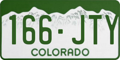CO license plate 166JTY