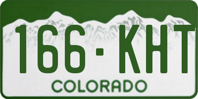 CO license plate 166KHT