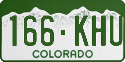 CO license plate 166KHU