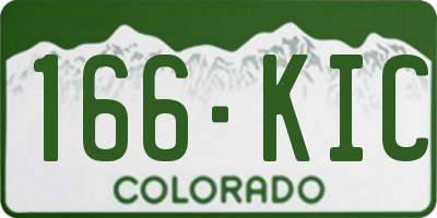 CO license plate 166KIC