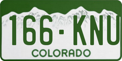 CO license plate 166KNU