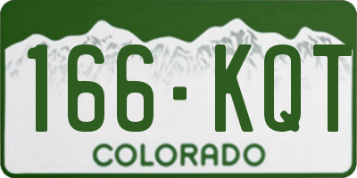 CO license plate 166KQT