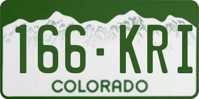 CO license plate 166KRI