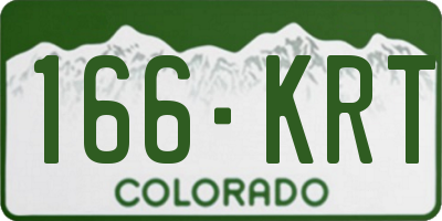 CO license plate 166KRT