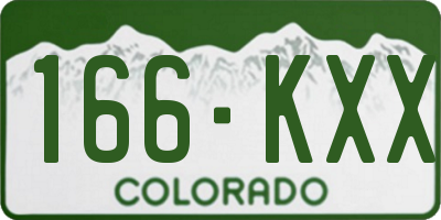 CO license plate 166KXX