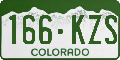 CO license plate 166KZS