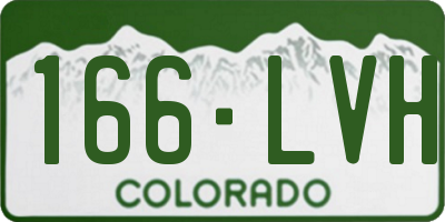 CO license plate 166LVH