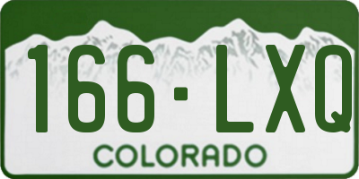 CO license plate 166LXQ