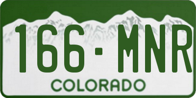 CO license plate 166MNR