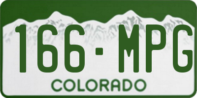 CO license plate 166MPG