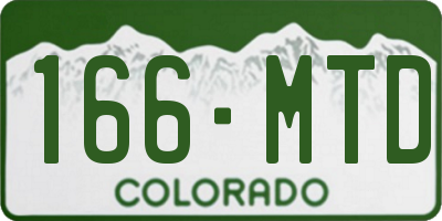 CO license plate 166MTD