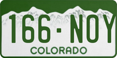 CO license plate 166NOY