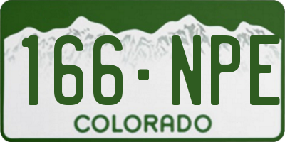 CO license plate 166NPE