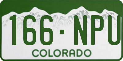 CO license plate 166NPU
