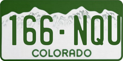 CO license plate 166NQU