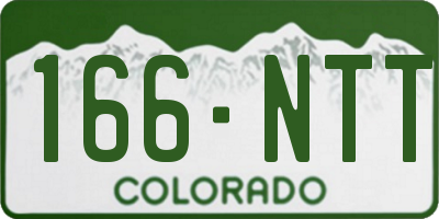 CO license plate 166NTT
