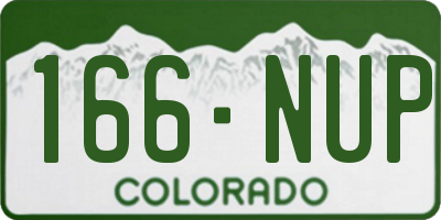 CO license plate 166NUP