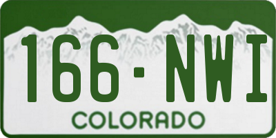 CO license plate 166NWI