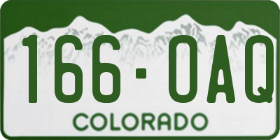 CO license plate 166OAQ