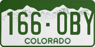 CO license plate 166OBY