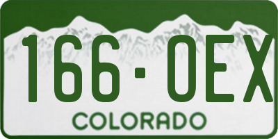 CO license plate 166OEX