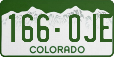 CO license plate 166OJE