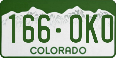 CO license plate 166OKO