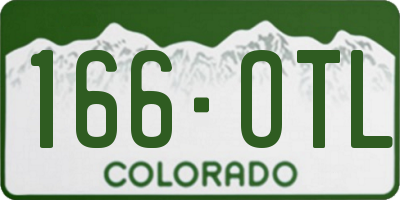 CO license plate 166OTL