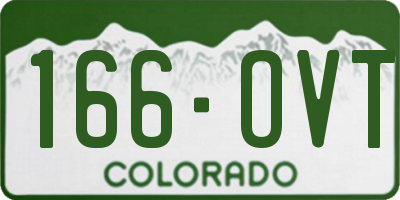 CO license plate 166OVT