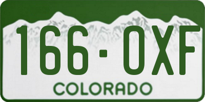 CO license plate 166OXF