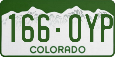 CO license plate 166OYP