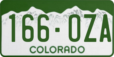 CO license plate 166OZA