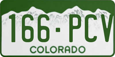 CO license plate 166PCV