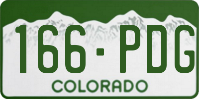 CO license plate 166PDG