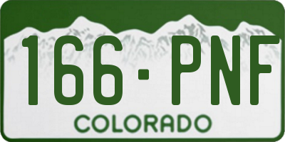 CO license plate 166PNF