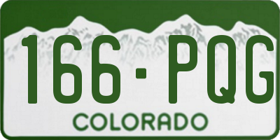 CO license plate 166PQG