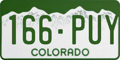 CO license plate 166PUY